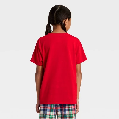 Kids' "Cabin Crew" Short Sleeve Holiday Matching Family Pajama Shirt - Wondershop™ Red 2 Kids' "Cabin Crew" Short Sleeve Holiday Matching Family Pajama Shirt - Wondershop™ Red - Image 2