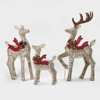 3pk Deer Family Christmas Novelty Sculpture Light - Wondershop™ 1 3pk Deer Family Christmas Novelty Sculpture Light - Wondershop™