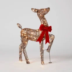 LED Faux Rattan Fawn With Red Bow Christmas Novelty Sculpture Light - Wondershop™ -Wondershop Shop GUEST caf29859 95fb 465f a9bb 06e905b02379