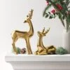 8.75" Plated Ceramic Sitting Deer Animal Figurine - Wondershop™ Gold