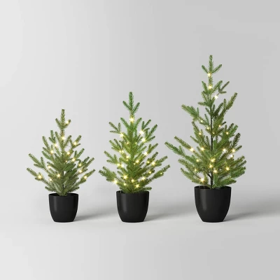 Pre-lit Potted Balsam Fir Mini Artificial Christmas Tree Set Warm White Lights - Wondershop™ 5 Pre-lit Potted Balsam Fir Mini Artificial Christmas Tree Set Warm White Lights - Wondershop™ - Image 5