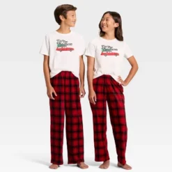 Kids' Plaid Microfleece Holiday Matching Family Pajama Pants - Wondershop™ Red/Black -Wondershop Shop GUEST dcf952c5 3b44 493e ac7c b7725f38912c
