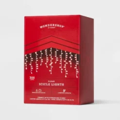 300ct High Density Christmas Icicle Lights Clear With White Wire - Wondershop™: Indoor/Outdoor, Incandescent -Wondershop Shop GUEST df02da21 f801 4789 aea1 da94ea459138