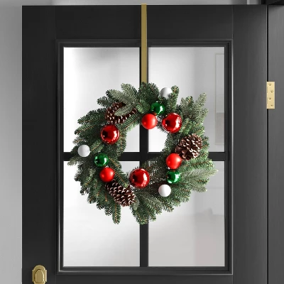 22" Pine Bough With Flocked Pinecones And Ornaments Artificial Christmas Wreath Green - Wondershop™ 1 22" Pine Bough With Flocked Pinecones And Ornaments Artificial Christmas Wreath Green - Wondershop™