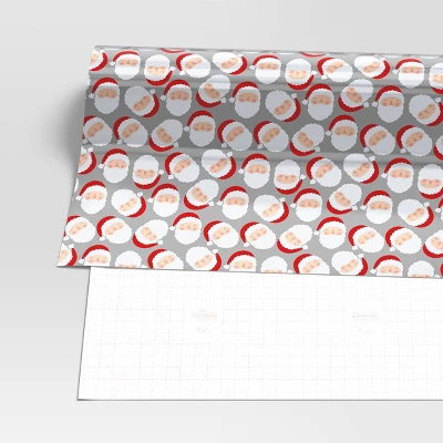 30” 25 Sq Ft Christmas Roll Wrap Light Skin Tone Santa On Silver - Wondershop™ 2 30” 25 Sq Ft Christmas Roll Wrap Light Skin Tone Santa On Silver - Wondershop™ - Image 2