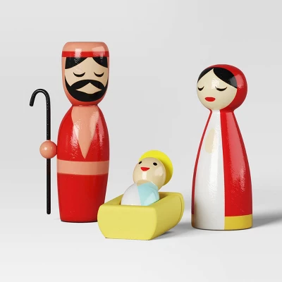 9pc Wood Christmas Nativity Scene Figurine Set - Wondershop™ 2 9pc Wood Christmas Nativity Scene Figurine Set - Wondershop™ - Image 2