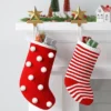 20" Christmas Knit Stocking White Poms/Red Base - Wondershop™