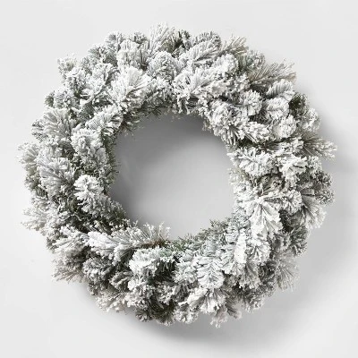 28in Pre-lit Flocked Artificial Cashmere Christmas Wreath Clear Lights - Wondershop™ 1 28in Pre-lit Flocked Artificial Cashmere Christmas Wreath Clear Lights - Wondershop™