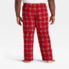 Men's Plaid Microfleece Holiday Matching Family Pajama Pants - Wondershop™ Red