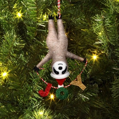 Christmas Felted Wool Sloth Joy Ornament - Wondershop™ 1 Christmas Felted Wool Sloth Joy Ornament - Wondershop™