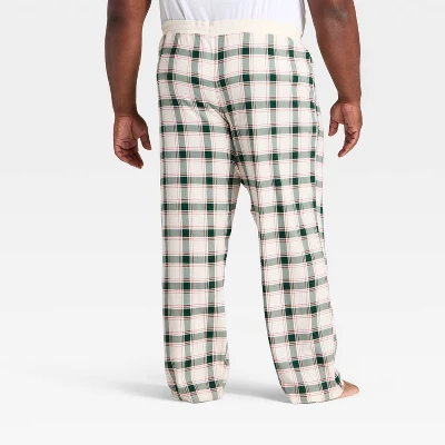 Men's Plaid Ribbed Holiday Matching Family Pajama Pants - Wondershop™ Cream 1 Men's Plaid Ribbed Holiday Matching Family Pajama Pants - Wondershop™ Cream