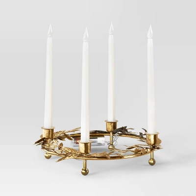 Christmas Lit Plastic Candles Metal Holder - Wondershop™ 3 Christmas Lit Plastic Candles Metal Holder - Wondershop™ - Image 3