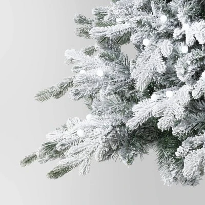 7.5' Pre-Lit Flocked Balsam Artificial Christmas Tree With Power Pole And Foot Pedal - Wondershop™ 3 7.5' Pre-Lit Flocked Balsam Artificial Christmas Tree With Power Pole And Foot Pedal - Wondershop™ - Image 3